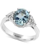 Effy Aquarius Aquamarine (1-3/4 Ct. T.w.) And Diamond (1/6 Ct. T.w.) Ring In 14k White Gold