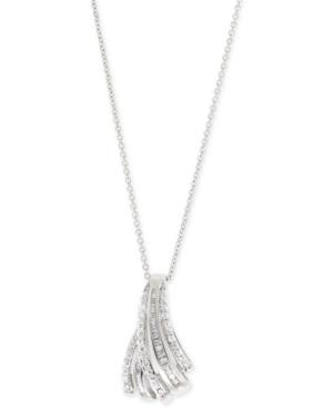 Diamond Fan Pendant Necklace (1/2 Ct. T.w.) In Sterling Silver