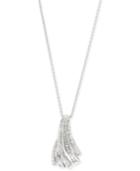 Diamond Fan Pendant Necklace (1/2 Ct. T.w.) In Sterling Silver