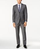 Calvin Klein Men's Extra Slim-fit Gray Sharkskin Suit