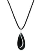 Onyx Swirl Overlay And Silk Cord Necklace In Sterling Silver (32-1/2 Ct. T.w.)
