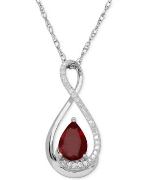 Gemstone (7/8 Ct. T.w.) And Diamond Accent Infinity Pendant Necklace In Sterling Silver