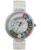 Betsey Johnson Women's White Ceramic Bracelet Watch 41mm Bj00578-01