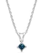 10k White Gold Blue Diamond Pendant Necklace (1/10 Ct. T.w.)