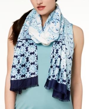 I.n.c. Swimming Tiles Wrap & Scarf In One, Created For Macy's