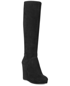 Nine West Harvee Wedge Tall Boots Women's Shoes