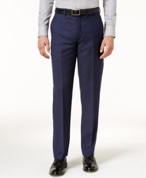 Ryan Seacrest Distinction Men's Slim-fit Navy Birdseye Pants, Created For Macy's