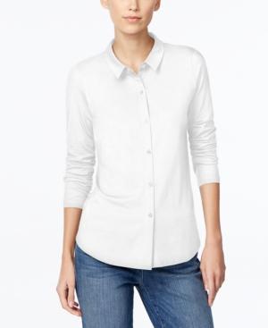 Eileen Fisher Long-sleeve Button-front Shirt