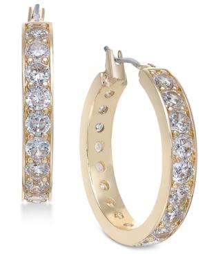 Charter Club Gold-tone Crystal Hoop Earrings, Created For Macy's