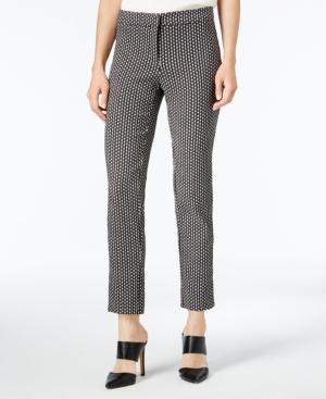 Kensie Printed Stretch Straight-leg Pants
