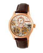 Heritor Automatic Winthrop Rose Gold & Silver Leather Watches 41mm