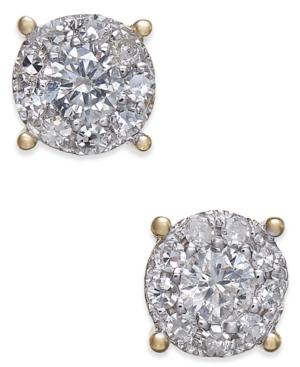 Diamond Halo Stud Earrings (1/2 Ct. T.w.) In 14k Gold