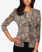 Alex Evenings Plus Size Glitter-print Jacket & Shell