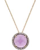 Amethyst (2-3/10 Ct. T.w.) And Diamond (1/8 Ct. T.w.) Pendant Necklace In 14k Gold
