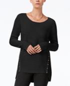 Bar Iii Asymmetrical Grommet-detail Sweater, Only At Macy's