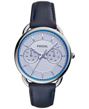 Fossil Women's Tailor Blue Leather Strap Watch 34mm Es3966
