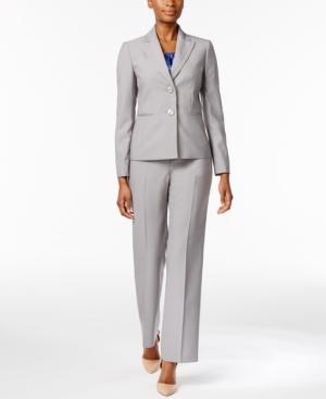 Le Suit Pinstripe Three-piece Pantsuit