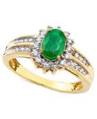 Emerald (3/4 Ct. T.w.) And Diamond (3/8 Ct. T.w.) Ring In 14k Gold