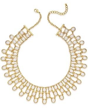 Charter Club Gold-tone Imitation Pearl Three-row Necklace