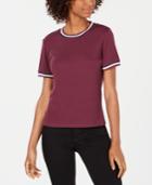 Ultra Flirt By Ikeddi Juniors' Ribbed Ringer T-shirt