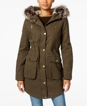 Bcbgeneration Faux-fur-trim Hooded Anorak