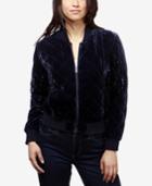 Lucky Brand Quilted Velvet Bomber Jacket