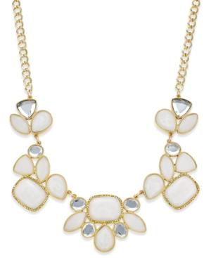 Inc International Concepts Gold-tone White Stone And Crystal Statement Necklace, Only At Macy's