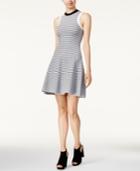 Bar Iii Striped Fit & Flare Sweater Dress, Created For Macy's