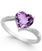 Amethyst (1-3/4 Ct. T.w.) & Diamond Accent Heart Ring In 14k White Gold