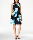Calvin Klein Flower Pop Printed Fit-and-flare Dress