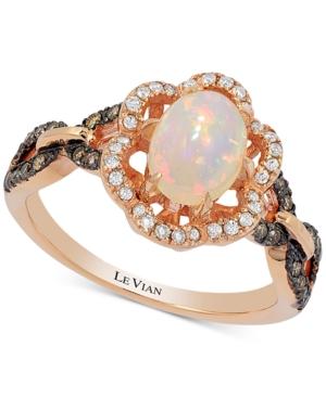 Le Vian Chocolatier Neopolitan Opal (5/8 Ct. T.w.) & Diamond (1/3 Ct. T.w.) In 14k Rose Gold