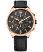 Tommy Hilfiger Men's Casual Sport Black Leather Strap Watch 46mm 1791273