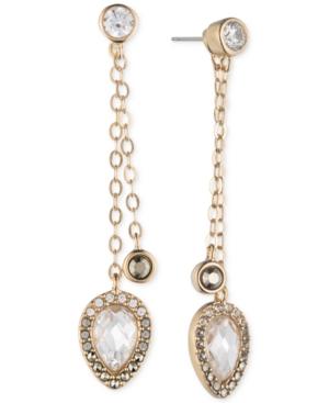 Judith Jack Gold-tone Crystal Drop Earrings