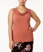 Nine West Plus Size Cowl-neck Shell