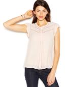 Maison Jules Flutter-sleeve Crew-neck Blouse, Only At Macy's