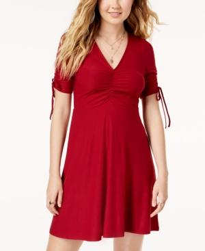 Planet Gold Juniors' Ruched Fit & Flare Dress