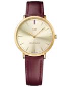 Tommy Hilfiger Women's Sophisticated Sport Burgundy Leather Strap Watch 35mm 1781692