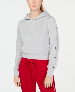 Material Girl Juniors' Snap-sleeve Hoodie, Created For Macy's