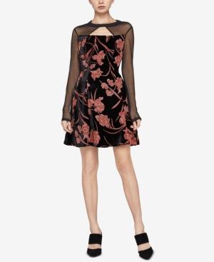 Bcbgeneration Velvet Burnout Fit & Flare Dress