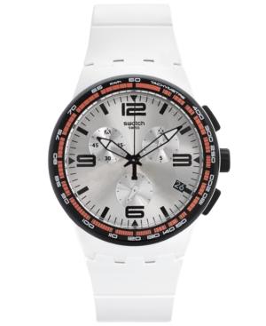 Swatch Unisex Swiss Chronograph Tech Mode White Rubber Strap Watch 42mm Susw405