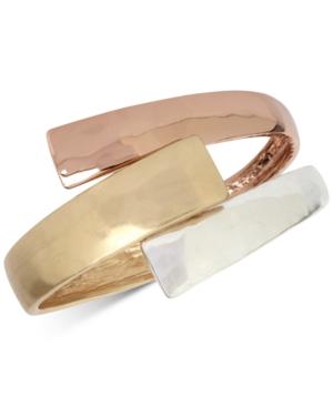 Robert Lee Morris Soho Tri-tone Bypass Bangle Bracelet