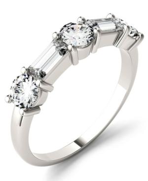 Moissanite Round And Baguette Stackable Ring (1-1/6 Ct. Tw. Diamond Equivalent) In 14k White Or Rose Gold