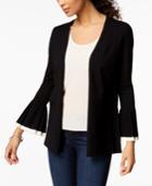 Charter Club Pleated Colorblocked Cardigan, Created For Macy's