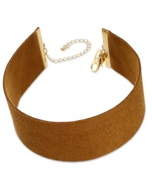 Thalia Sodi Gold-tone Faux Suede Choker Necklace, Only At Macy's