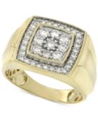 Men's Diamond Cluster Ring (1 Ct. T.w.) In 10k Gold