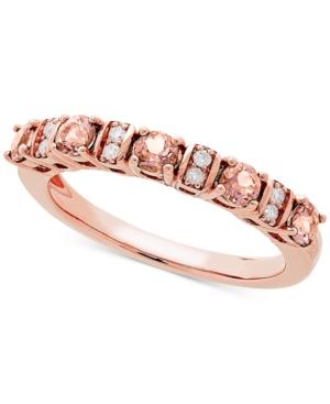 Love Rocks Bridal Morganite (1/2 Ct. T.w) & Diamond Accent Band In 14k Rose Gold