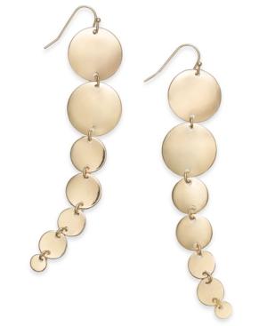 Thalia Sodi Gold-tone Graduated Disc Linear Drop Earrings, Created For Macy's