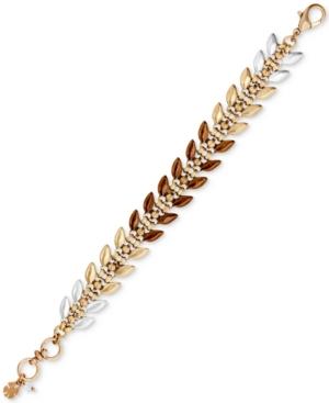Lucky Brand Tri-tone Leaf Link Bracelet