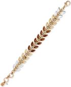 Lucky Brand Tri-tone Leaf Link Bracelet