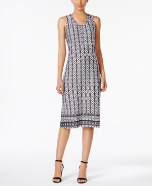 Ny Collection Petite Embellished Printed Midi Dress